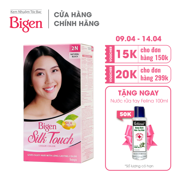 Thuốc nhuộm dưỡng tóc phủ bạc thảo dược Bigen Silk Touch Thương hiệu Nhật Bản Màu trẻ trung 80ml dạng kem giá rẻ