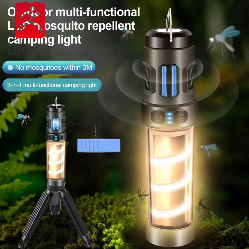 Đèn Cắm Trại LED đa năng lakexus với đuổi muỗi Mat giá hình tam giác lều ngoài trời cầm tay tán Đèn thân xe đèn Pin Type-C sạc
