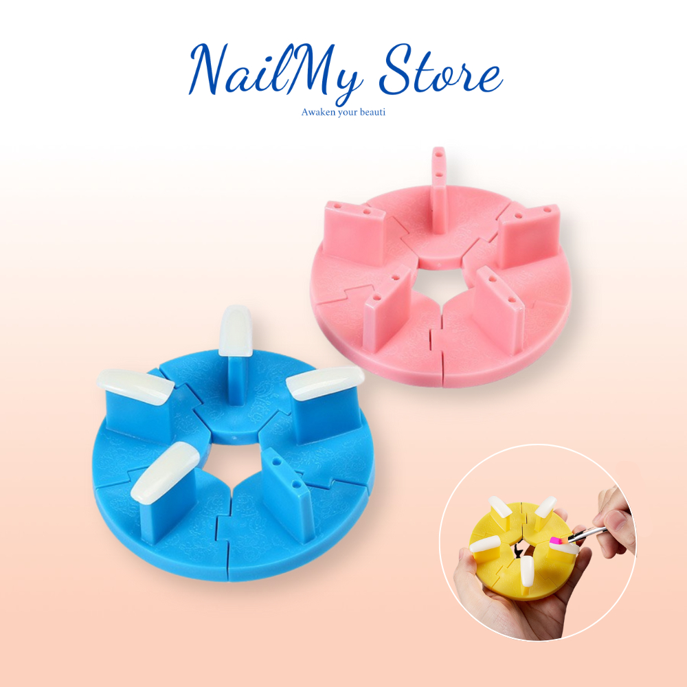 Đế tròn gắn móng giả - Chân đế gắn móng tập vẽ nail set 5 mảnh