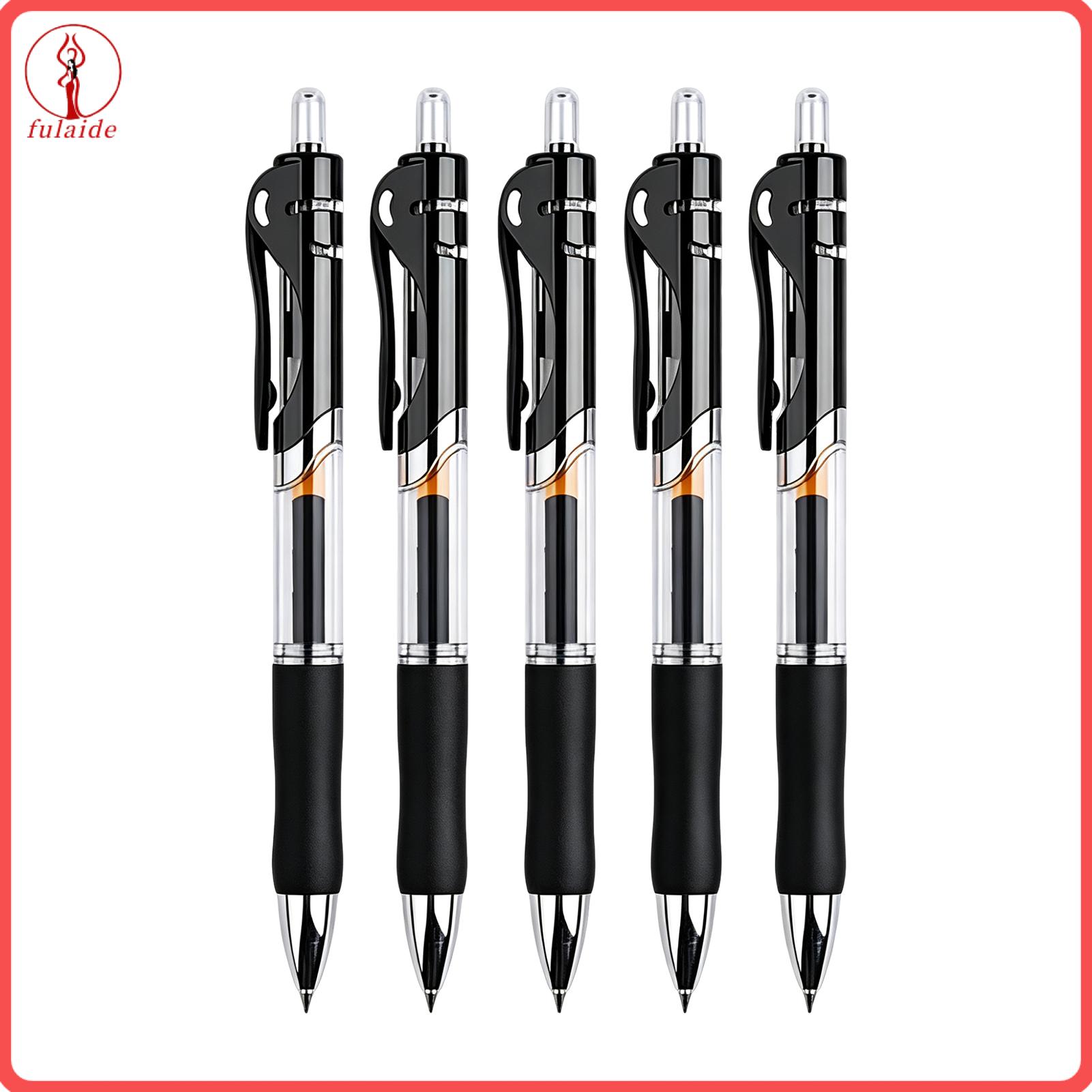 fulaide Retractable Gel Pens Quick Dry Ink Pens 5pcs Retractable 0.5mm Fine Point Gel Pens Smooth Quick-dry Ink Perfect for Office School and Everyday Writing Supplies ราคา 47 บาท*ส่งฟรี