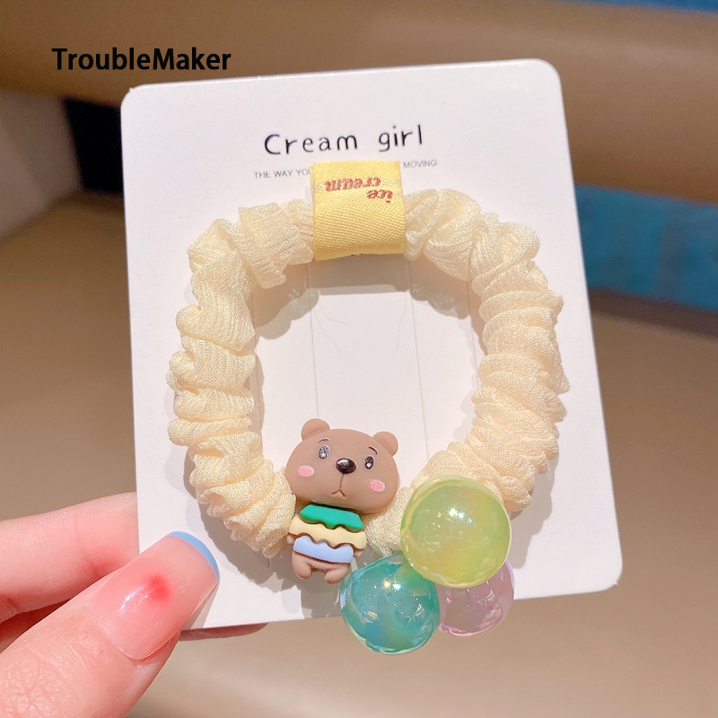 TroubleMaker Rubber headband, cute cartoon pattern, summer fashion, suitable for girls ราคา 12 บาท*ส่งฟรี