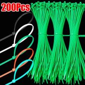 200Pcs Nylon Cable Ties - Adjustable & Reusable Fasteners