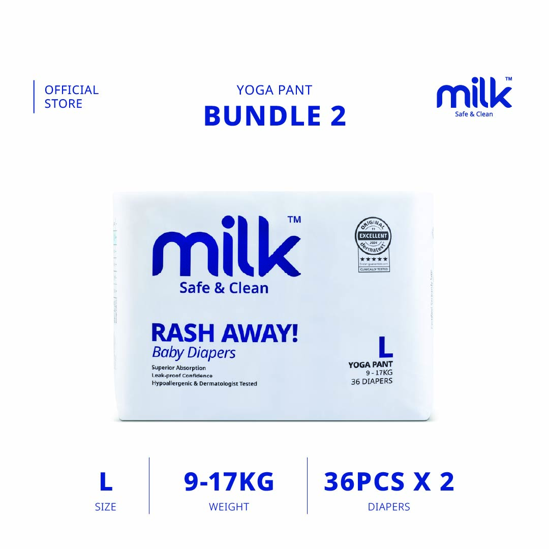 [BUNDLE] MILK Baby Diaper Yoga Pants M84 L72 XL60 XXL48 (2 packs)