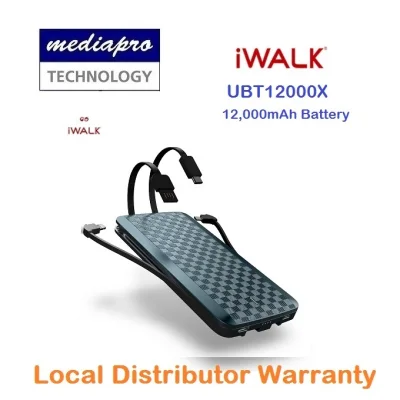 iWALK Scorpion 12000X Power Bank built in Lightning, Micro USB, Type-C Cable - UBT12000X - 12000X