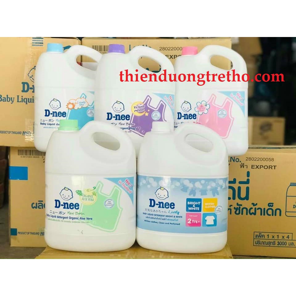 Nước Giặt xả DNEE Thái Lan Can 3 lít chính hãng an toàn cho bé từ sơ sinh