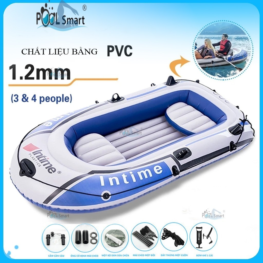 Thuyền Hơi Intime Cỡ Lớn Dành cho 2-4 người, Xuồng Hơi câu cá ,Phao Xuồng Chính hãng Camping Dã Ngoại