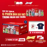 Combo 2 Thùng 24 Lon Bia Budweiser Sleek Can Chính Hãng (330ml/lon)