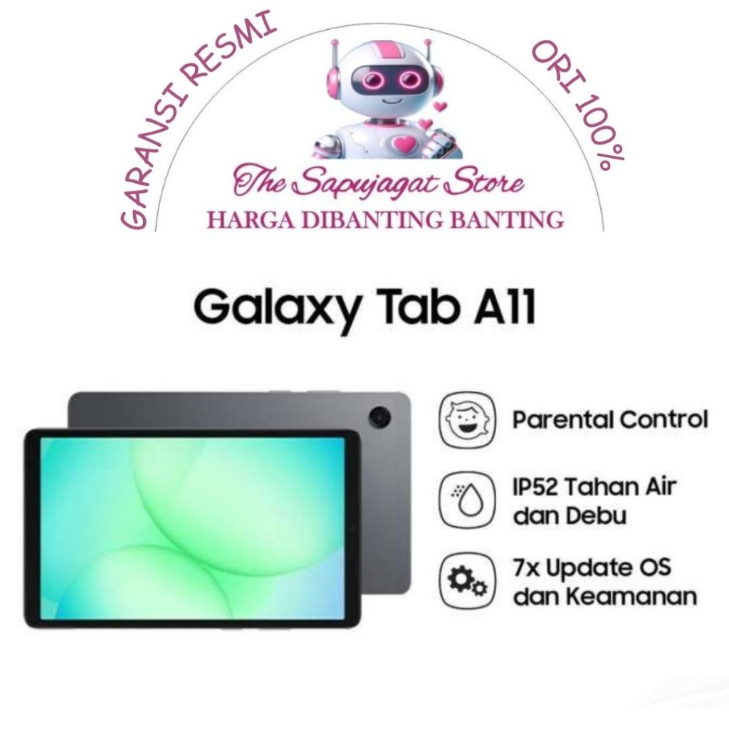 Samsung Tab A11 4/64 LTE WFI only new warranty official promo Bandung Giá 2,021,277 Đồng*Miễn phí vận chuyển