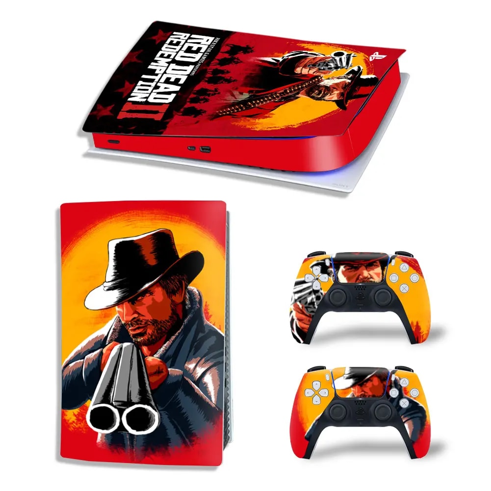 【Must-Have Gadgets】 For Ps5 Digital Skin Red Dead Redemption 2 Vinyl Sticker Decal Cover Console Controller Dustproof Protective Sticker