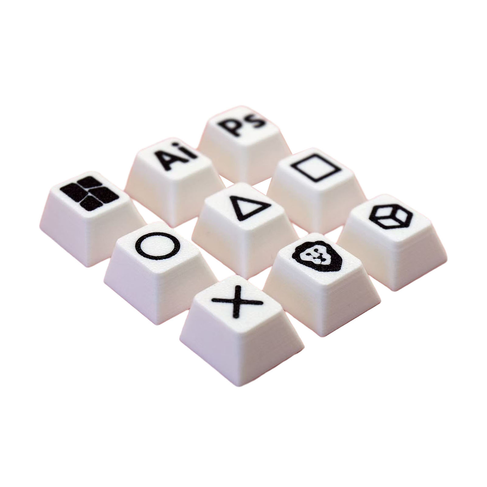 Bàn Phím Chơi Game Keycap Văn Hóa Keycaps 4/9Pcs 3D In Hộp Sọ Tay cầm chơi game Keycaps Set-Vòng Tam Giác Biểu Tượng Vuông Cho Bàn phím cơ học thay thế phổ biến phụ kiện máy tính