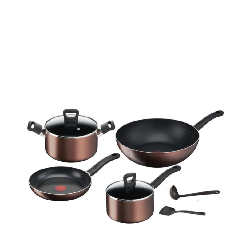 Tefal Day by Day 8pcs Set (IH) (FP24+WP28+SP18w/lid+Stwp 20w/lid+Ladle+Spatula) Singapore