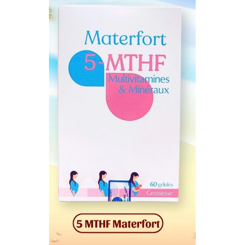 Materfort 5 MTHF hộp 60 viên, bổ sung folate ngừa dị tật thai nhi, tăng thụ thai, giảm nguy cơ sảy t