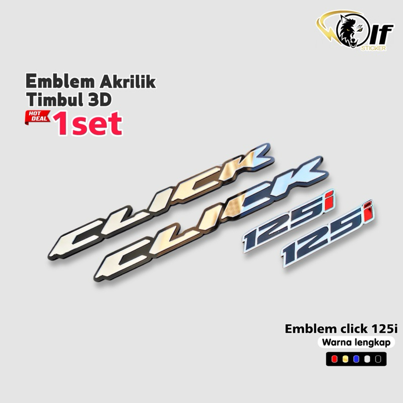 EMBLEM CLICK 125i 150i LOGO VARIO NEW VARIO OLD STICKER CLICK TIMBUL BAHAN AKRILIK 1 SET KANAN DAN KIRI Harga 32,120 rupiah*Gratis Ongkir