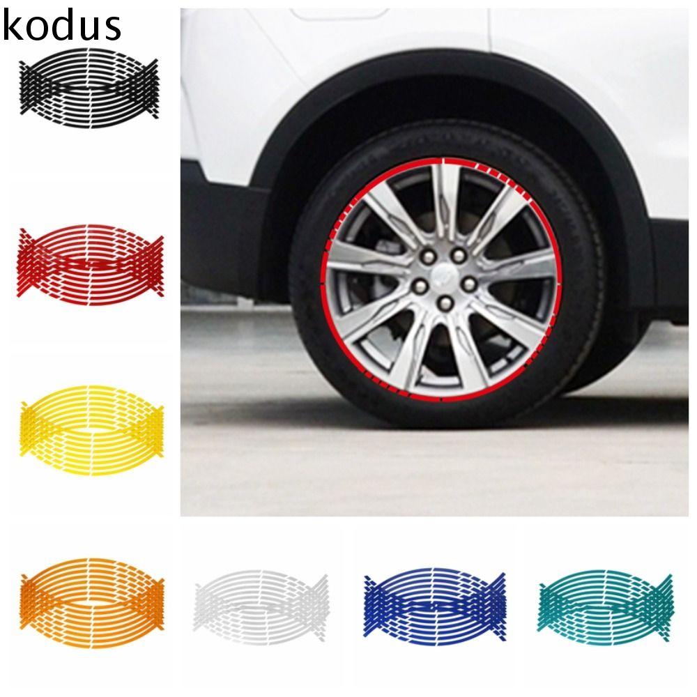 KODUS Phản quang Miếng dán bánh xe máy 18 inch Không thấm nước PVC Băng dán vành phản quang xe máy Miếng dán Lốp bánh xe máy Tự dính Miếng dán Lốp bánh xe ô tô xe máy Tạo kiểu cho xe hơi