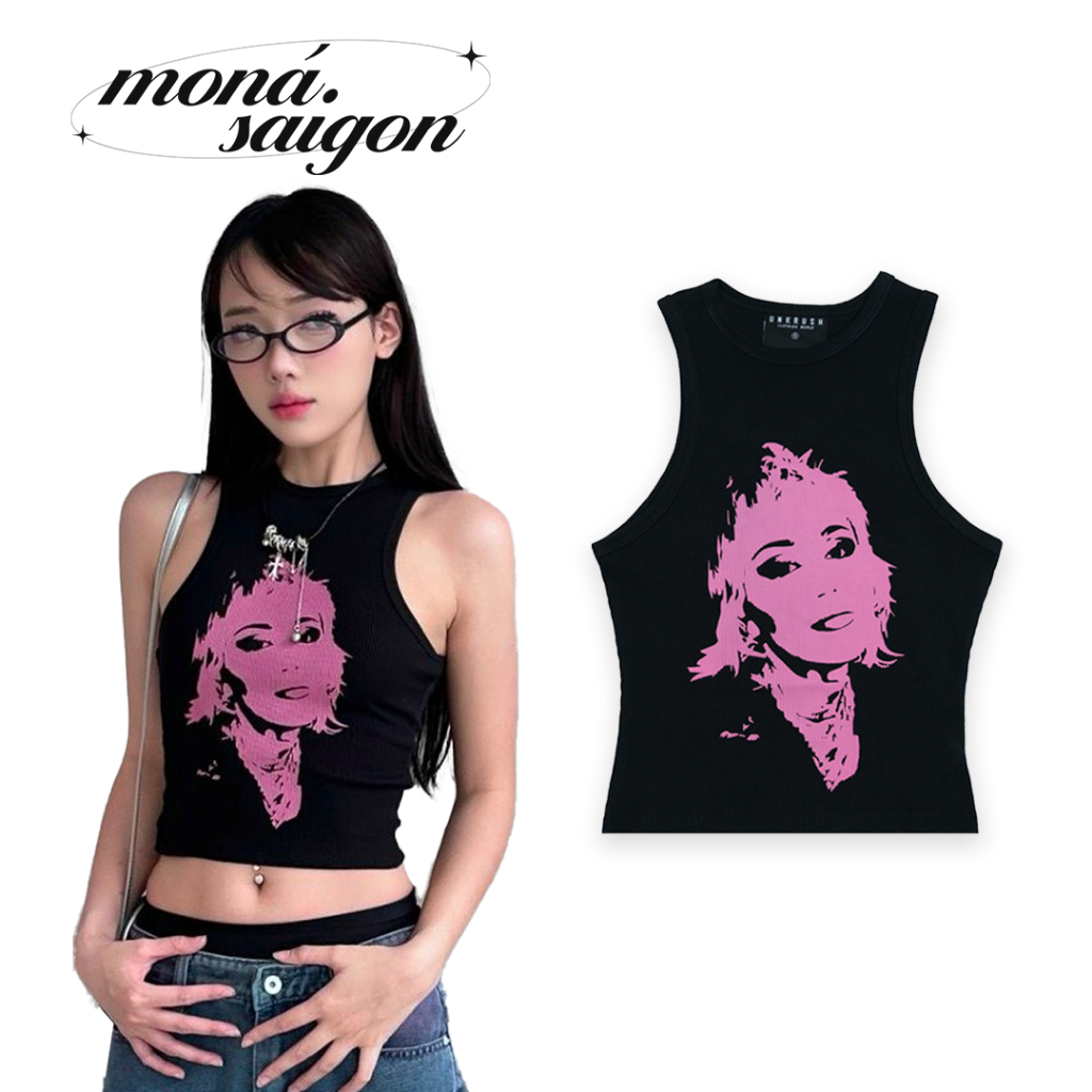 Áo thun croptop ba lỗ moná - miley
