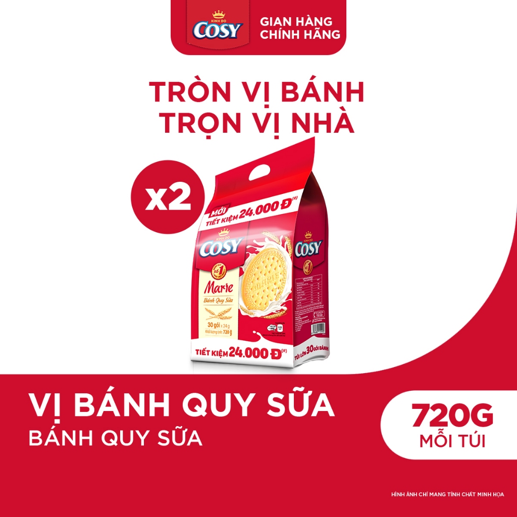 Combo 2 Túi Bánh Quy Sữa Cosy Marie 720g