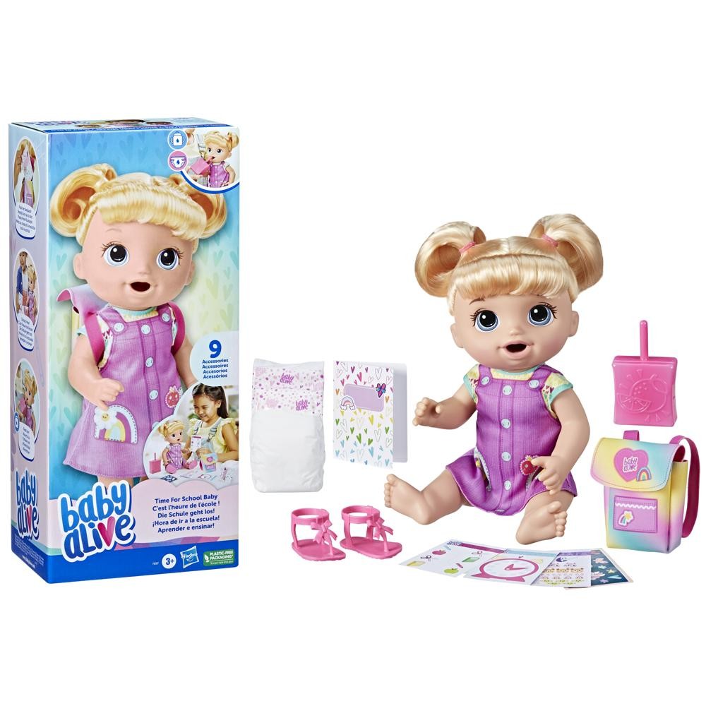 BABY ALIVE TIME FOR SCHOOL BABY ของเล่น ตุ๊กตา เบบี้ อไลฟ์ ตุ๊กตาเด็กเสมือนจริง ราคา 1,147 บาท*ส่งฟรี