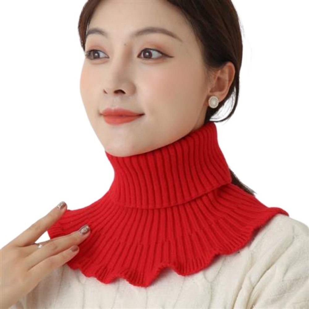 MIKI Chống gió Cổ áo giả dệt kim Có thể tháo rời Ấm áp Cổ Lọ Thời trang Mùa đông Khăn quàng cổ Nam Nữ - 7