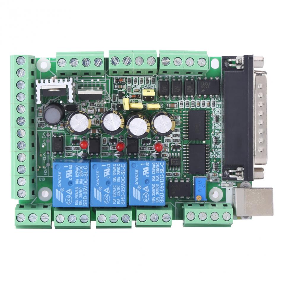 【】 CNC Máy khắc mach3v2.1-L Board Adapter 4-axls 6-axls Phụ Kiện Bộ điều khiển 12 tín hiệu đầu ra 15-32vdc