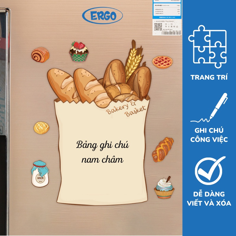 Bảng ghi chú nam châm dán tủ lạnh, bảng nam châm ghi chú trang trí tủ lạnh đáng yêu