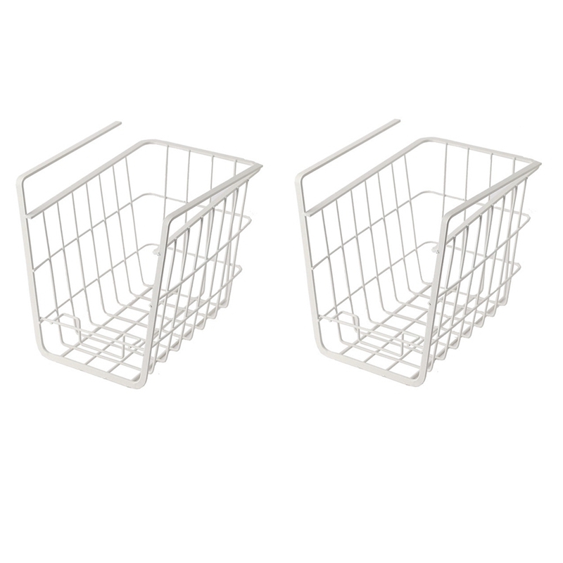 (BAPQ) 2 PCS Wardrobe Storage Rack Hanging Basket Under Clapboard Kitchen Cabinet Shelf