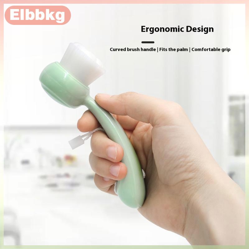 Elbbkg Lỗ chân lông sạch rửa mặt bàn chải làm sạch sâu chăm sóc da mặt mặt Exfoliator bàn chải mụn đầu đen mềm mặt làm sạch bàn chải