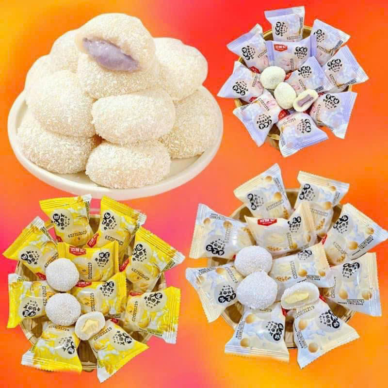 Bánh Mochi Kem Sữa Vị Sầu Riêng/ Khoai Môn/ Đậu Nành Bánh Mochi Phủ Dừa Bánh Mochi Đài Loan Kem Lạnh