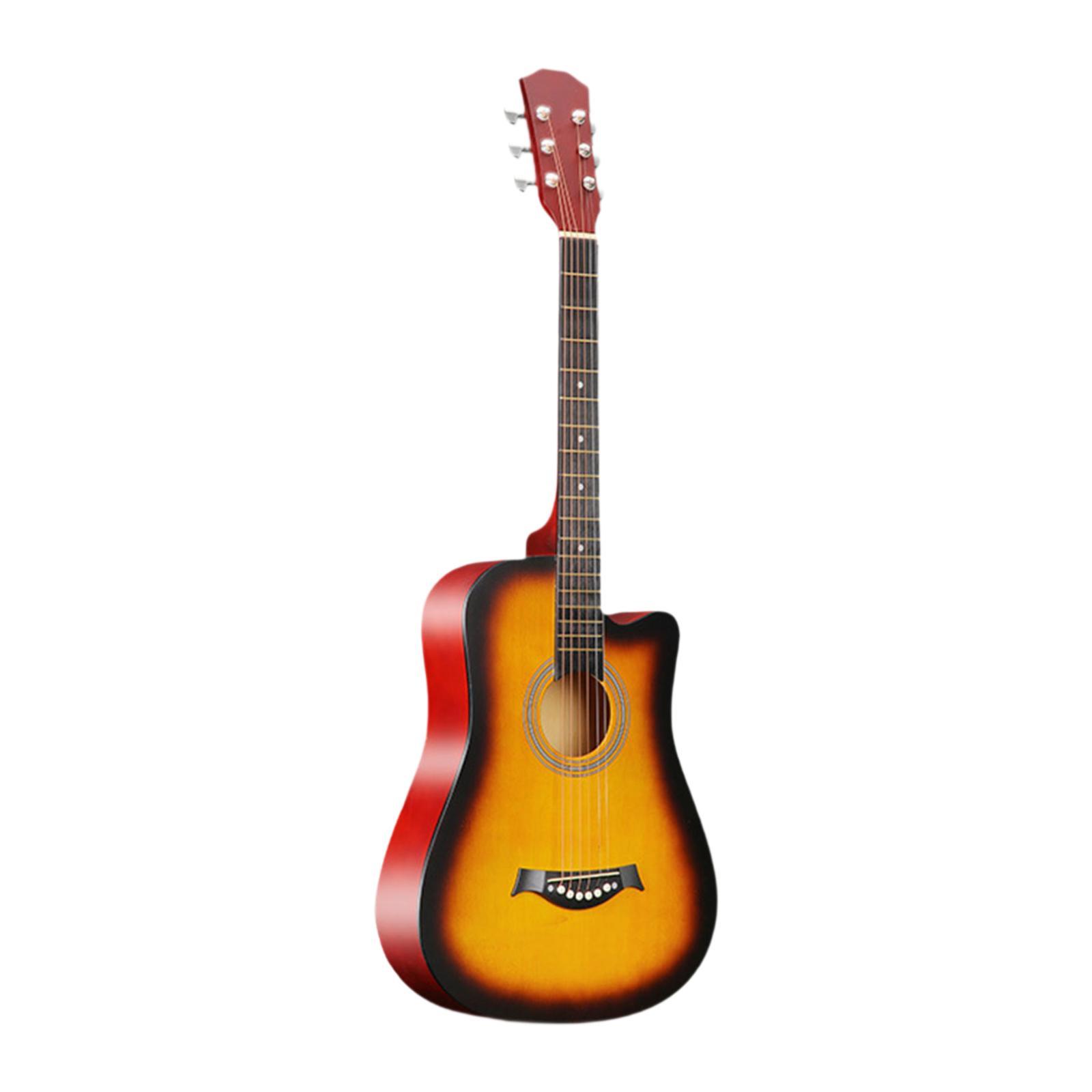 BNMUSIC 38inch Beginner Acoustic Guitar 6 Strings Full and Bright Tone Easy to Learn Portable Musical Instrument for Kids Teens Gift - 2