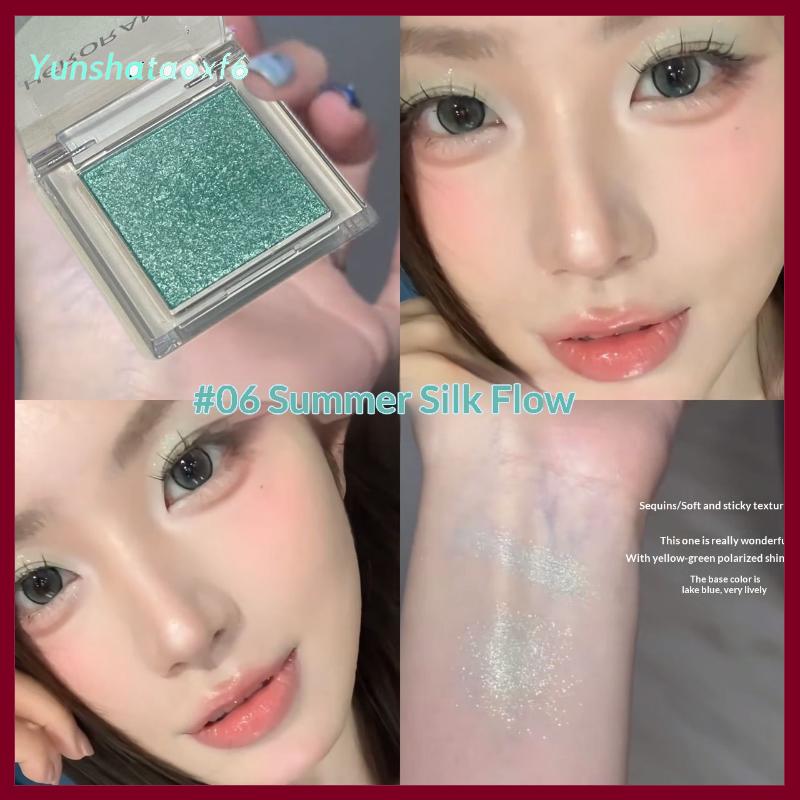 yunshataoxf Mini đơn sắc Eyeshadow Palette Matte Pearlescent không thấm nước bóng đường viền bột sắc tố mắt cơ sở vẻ đẹp lễ hội trang điểm - 8
