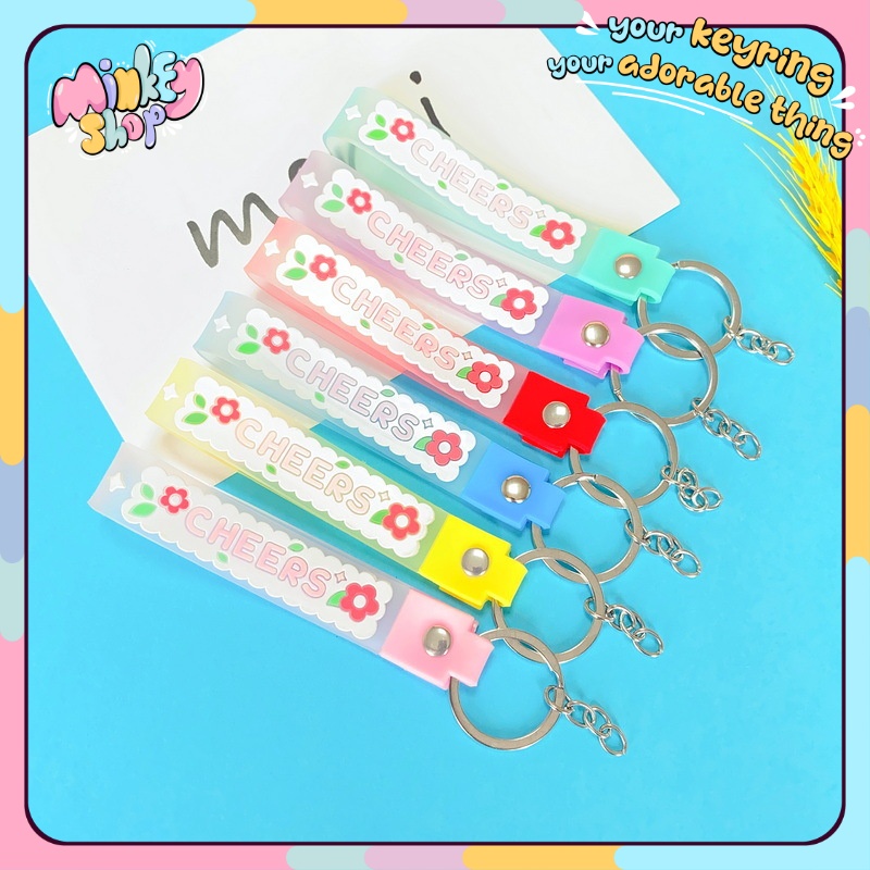 Móc khoá Cheers dây móc chìa khoá cute quà tặng phụ kiện balo cặp xách chìa khoá dễ thương -MINKEY