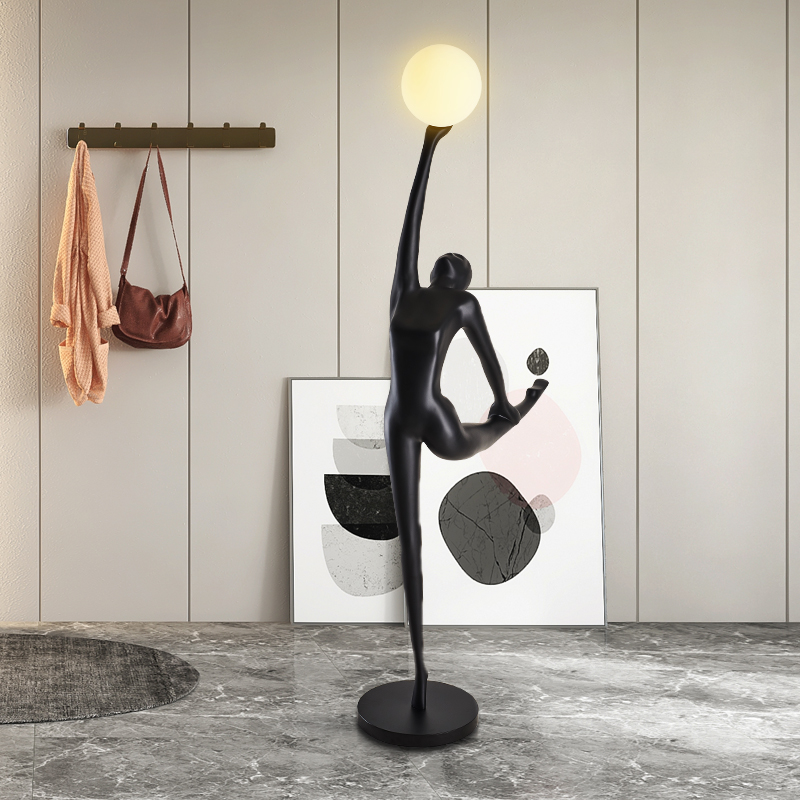 Villa floor lamp humanoid sculpture Hotel lobby creative large-scale human dance room exhibition store shopping mall floor lamp