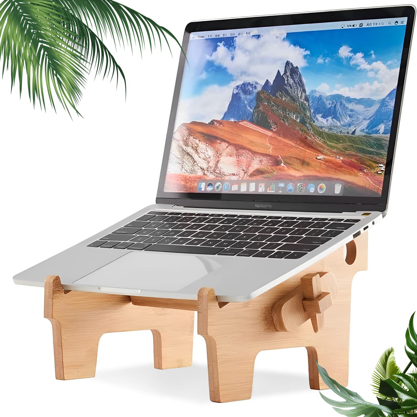 iXianRunGuan111Wooden Ergonomic Laptop Stand Laptop Stand Removable Laptop Stand
