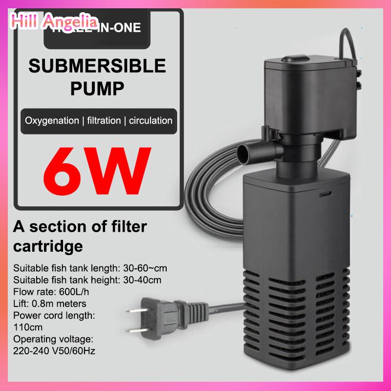 [Hill Angelia] Nhựa 3 Trong 1 Fish Tank Lọc Lọc Tăng Oxy Không Khí Aquarium Lọc Với Bên Trong Miếng Bọt Biển 4 6 12 20 30W - 2