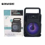 QIHUISHI Loa bluetooth di động có đèn LED, hệ thống âm thanh không dây mini để sử dụng ngoài trời