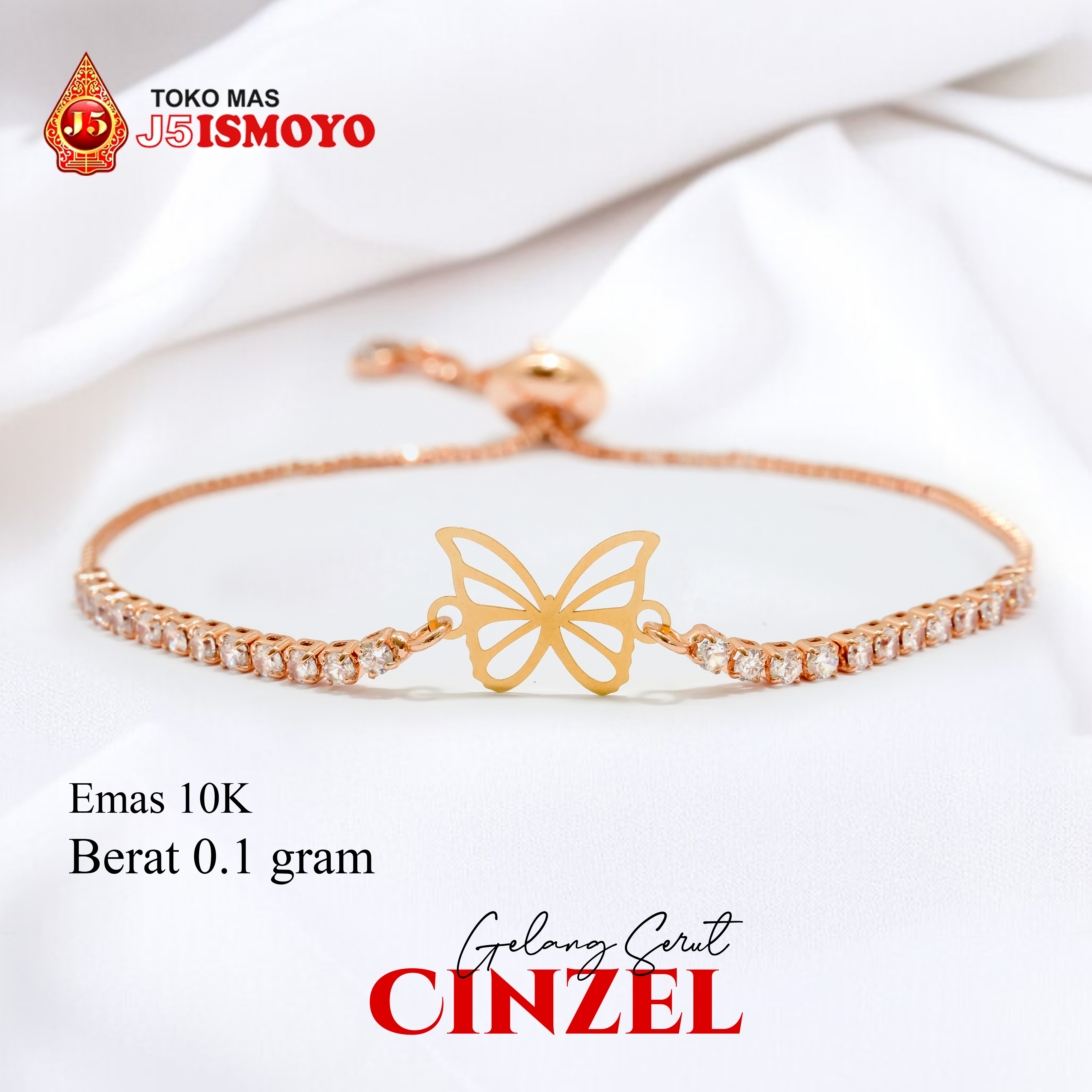 Gold Cinzel J5 Ismoyo Combination Drawstring Bracelet Harga 261,000 rupiah*Gratis Ongkir