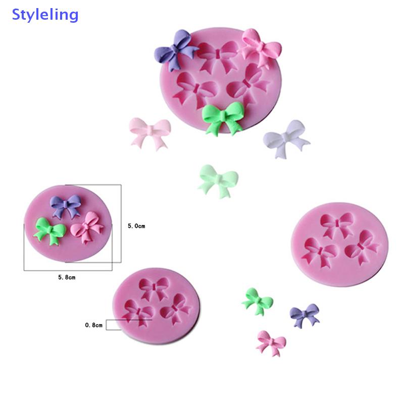 Styleling Khuôn silicon trang trí bánh kẹo mềm hình nơ tự làm 3D mới dụng cụ nghệ thuật