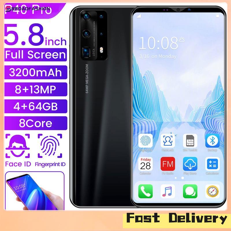 Broadfashion P40 Pro Smartphone 5.8 Inch 4g+64g Bluetooth Fingerprint Unlocking Smartphone ราคา 1,475 บาท*ส่งฟรี