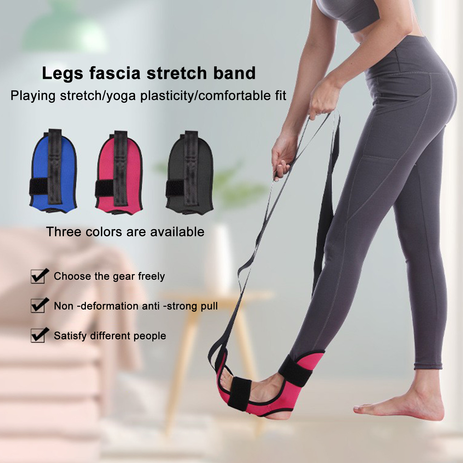 Ralapu Yoga Stretching Strap Leg Training Aid Flexible Yoga Strap with 7