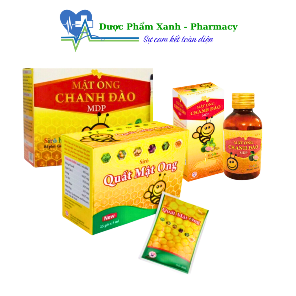 SIRO MẬT ONG CHANH ĐÀO - QUẤT MẬT ONG Hỗ trợ giảm ho, làm ấm đường hô hấp, giảm đau ngứa rát cổ họng