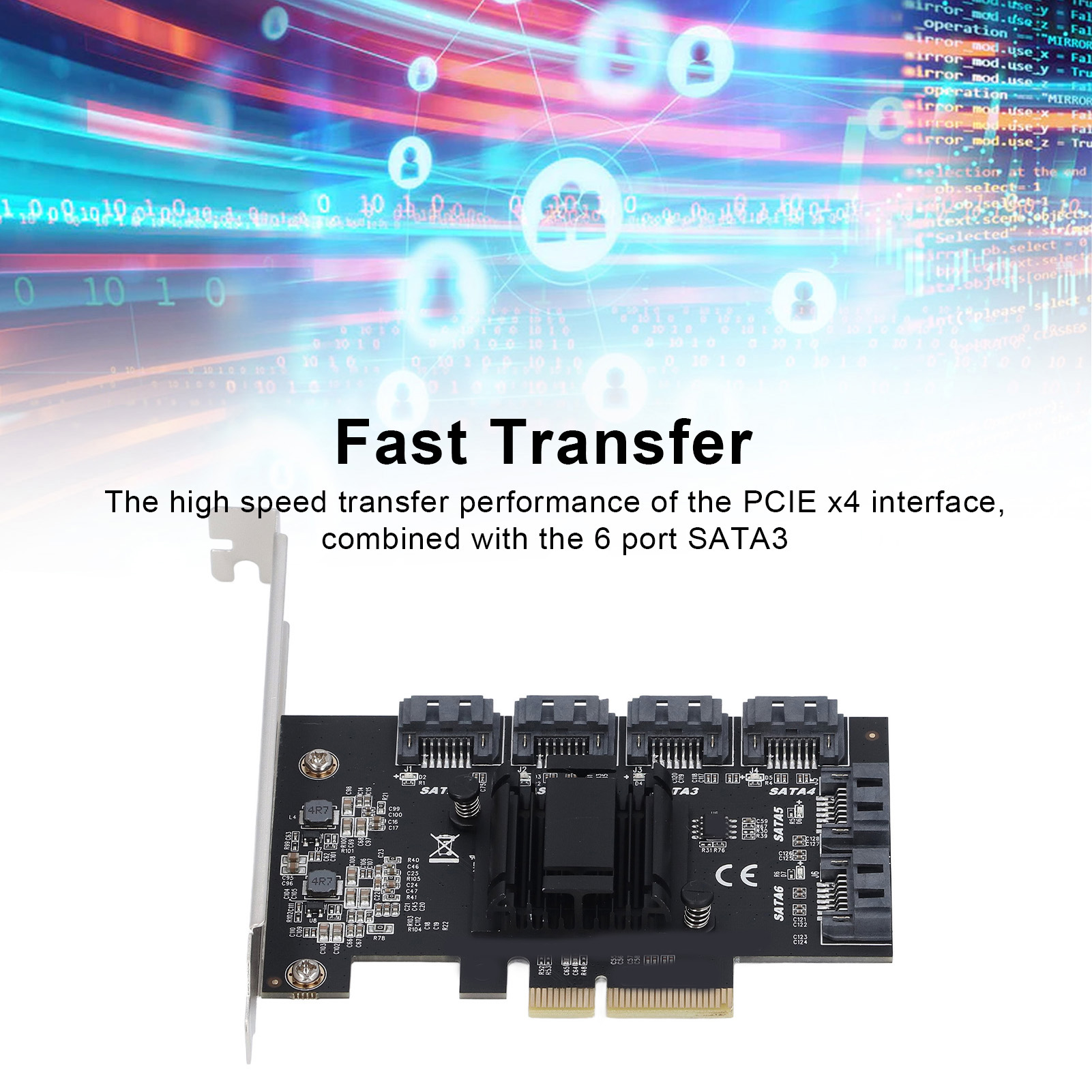 Garosa PCIe 3.0 X4 đến 6 Cổng Card Mở Rộng Tốc Độ Cao với Chip ASM1166 dành cho Máy Tính Để Bàn Lưu Trữ NAS Nâng Cấp cắm và Chạy Giá 828,000 Đồng*Miễn phí vận chuyển