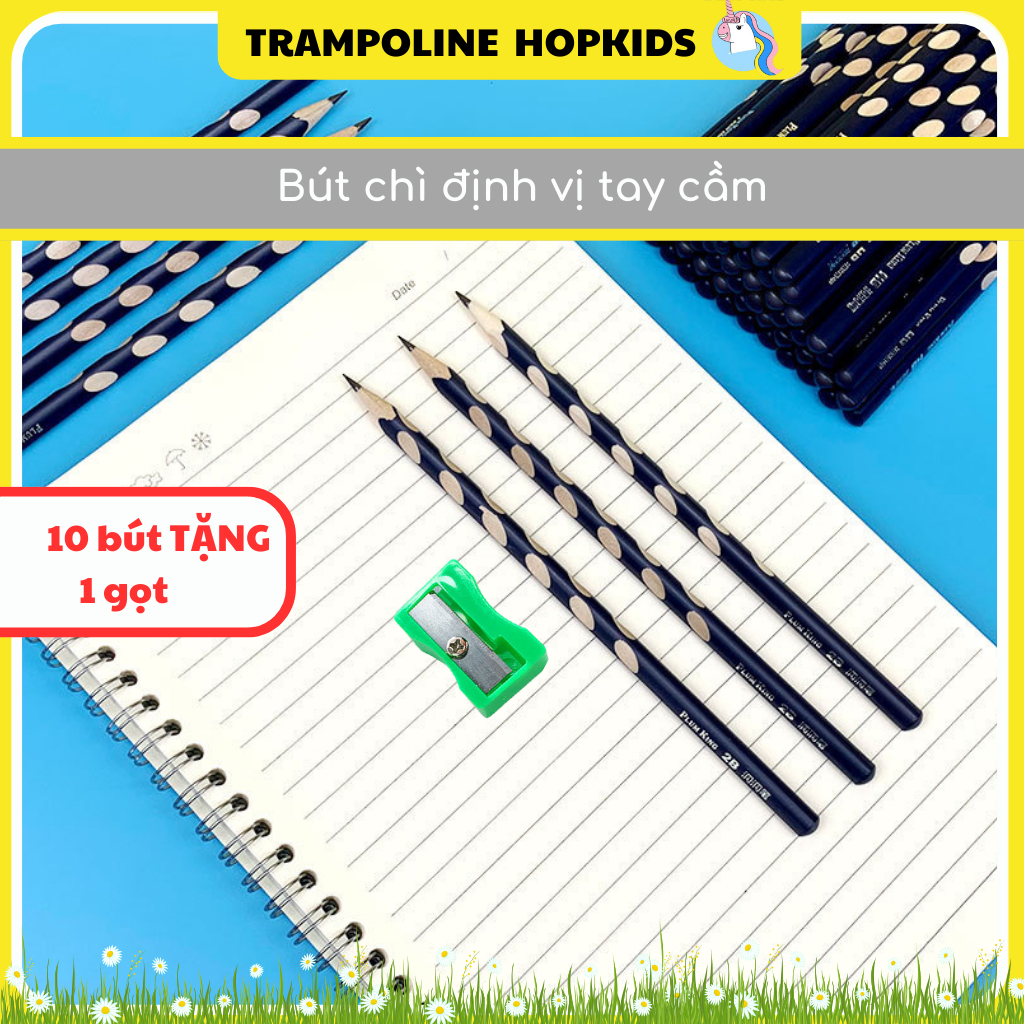 Combo 10 bút chì định vị 2b, hb tặng 1 gọt bút chì