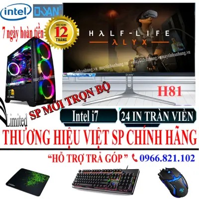 Bộ máy tính chơi game MAXSETTING Core I7 màn 24 in Led IPS cao cấp MỚI FULL BOX 100% chuyên game cf, lol, fifa, pubg, gata 5, Genshin Impact ...game giả lập bh 12 tháng