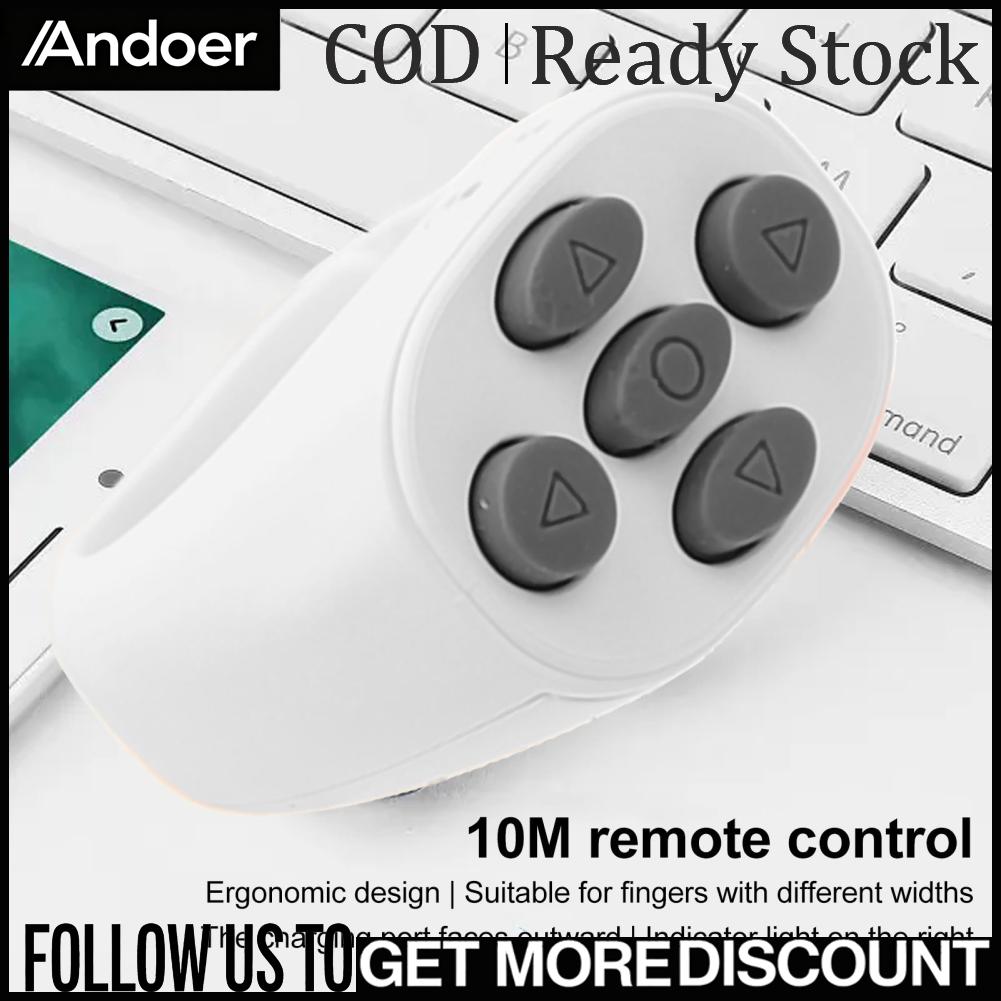 Andoer แหวนโทรศัพท์ รีโมท การออกแบบตามหลักสรีรศาสตร์ น้ำหนักเบา วัสดุ ABS แหวนเลื่อนแอพ การควบคุม 10M สำหรับบ้าน ราคา 469 บาท*ส่งฟรี