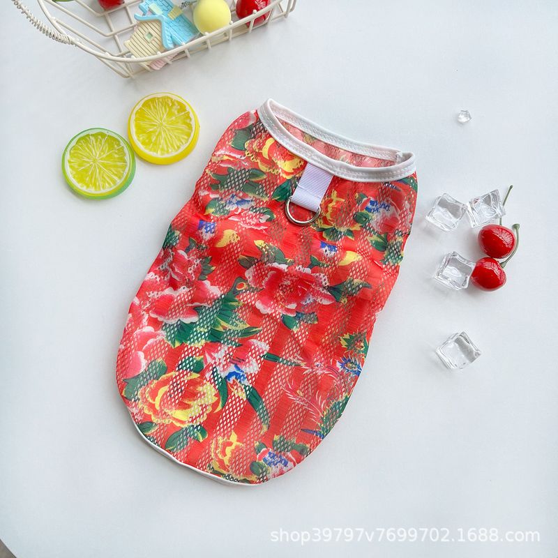 Phụ kiện cho thú cưng Quần áo thú cưng mỏng mùa xuân và mùa hè phong cách Ins vest thoáng khí Teddy/