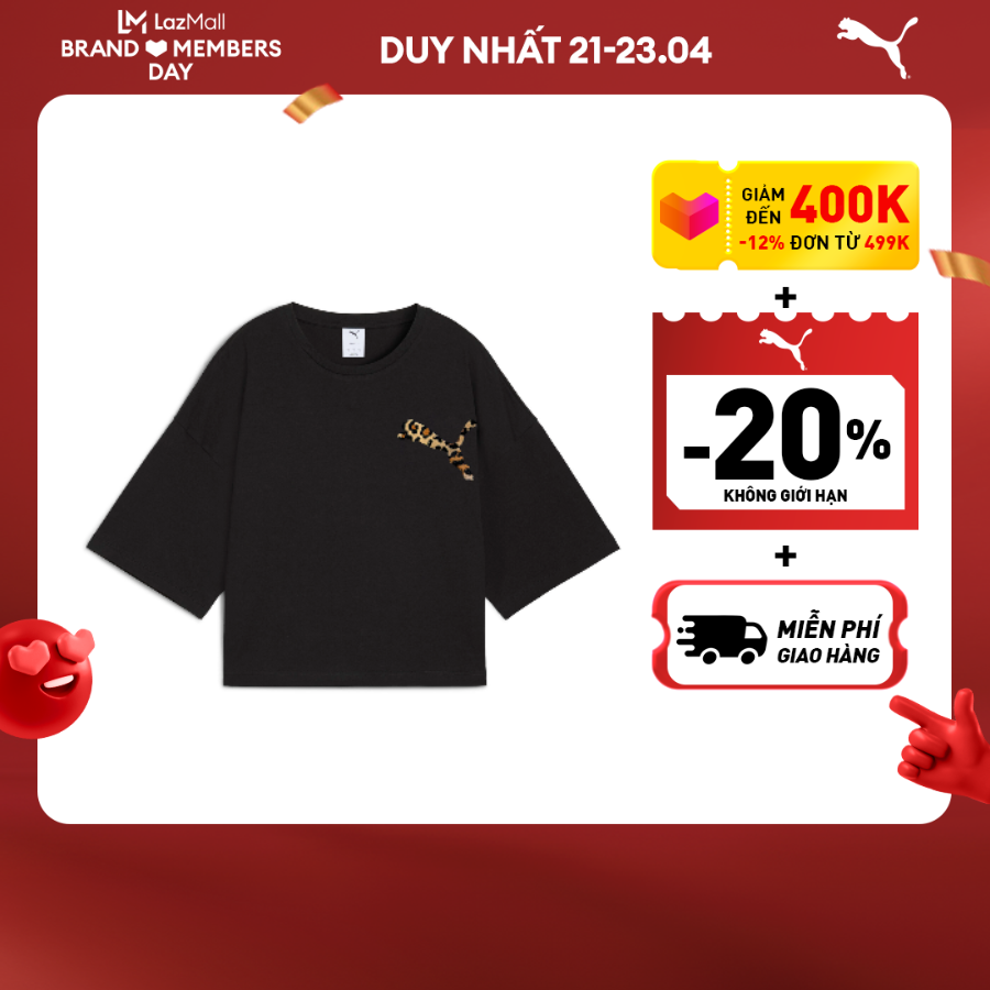 Áo Thun Thời Trang Short Tee PUMA Nữ Leo Luxe Oversized