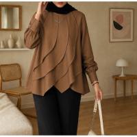 Vallina Outfit Kaluna Top Layering Layering Blouse Linen Wanita Korean Style Atasan Casual Premium