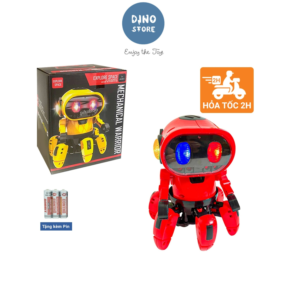 (Ưu Đãi Lớn) Robot vũ trụ 6 chân cao cấp mới lạ Dino's Store có đèn led hấp dẫn chất liệu nhựa an toàn