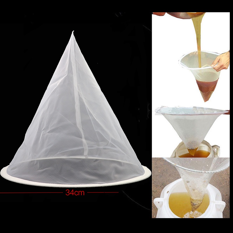 【Ready stock】Qualiy Nylon Bee Honey Filter Cone-shape Kitchen Strainer Filter Honey Screener Bee Honey Tools Beekeeping Equipment ราคา 24 บาท*ส่งฟรี
