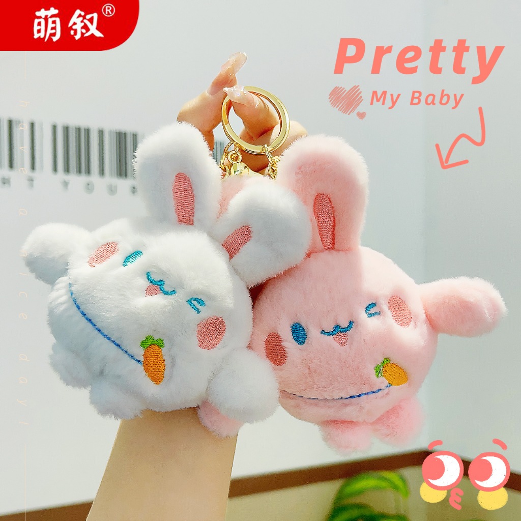 Móc khoá thú nhồi bông thỏ đáng yêu