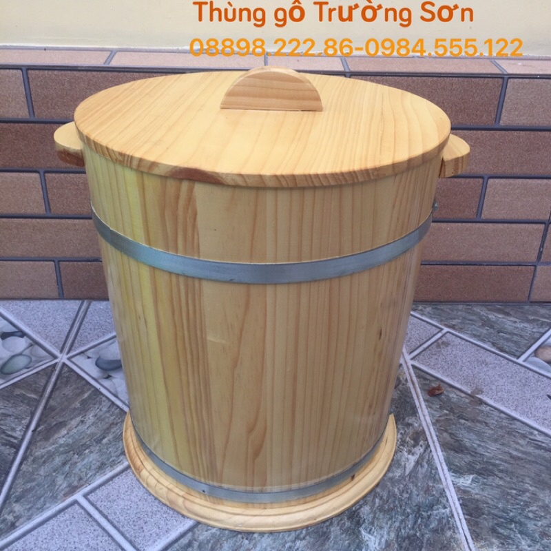 Thùng đựng gạo bằng gỗ 20kg -Thùng gạo gỗ thông an toàn cho sức khoẻ